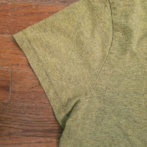 Vintage Single Stitch Blow Out Cropped Tee Pocket Army Green Distressed Thin - Picture 5 of 9